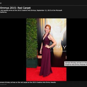 Primetime Emmy winner Tamara Krinsky arrives on the red carpet at the 2015 Creative Arts Emmy Awards