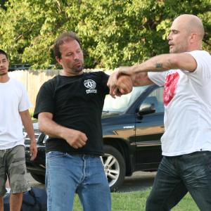 Ron Balicki and Bas Rutten on the set of Sinners  Saints