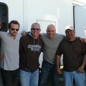 On the set of Sinners  Saints Photo Ron Balicki Johnny Strong and Sean Patrick Flanery
