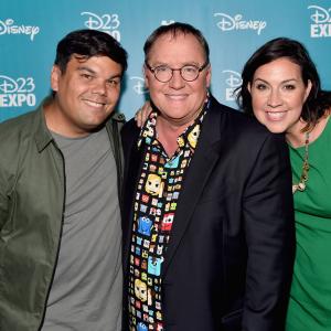 John Lasseter, Kristen Anderson-Lopez and Bobby Lopez