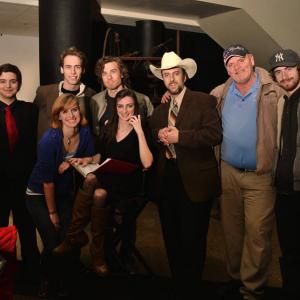 On the set of Romans XIII Left to right back row Samuel Thrasher Nathan Jacobson Kaiser Johnson Ted MW Rich Bryant Grizzell and Matthew Perdie Left to right front row Leona Worcester and Amanda Read