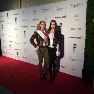 Inga Lala Miss Teen Beverly Hills and Lauren Crawford Miss Studio City United States at the Grammys Charity Benefit