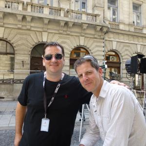 Producer Philip Waley with Cinematographer Tim Wooster on Set in Budapest 2014