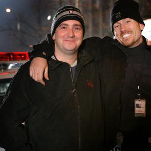 Producer Philip Waley with DOP Shane Daly on the set of Psych 9