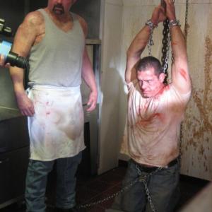 with Kane Hodder on the set of 