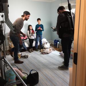 Gavin Monteiro  on set filming a commercial for Yale New Haven Hospital System