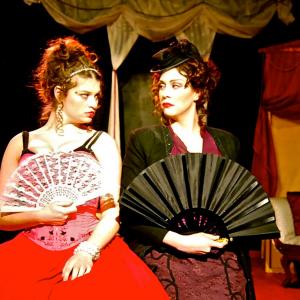 Bridget O'Neill as Arsinoe in The Misanthrope, with Hannah Mootz.