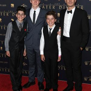 Dylan Georgiades James Fraser Ben Norris and Ryan Corr at the Melbourne Premiere of The Water Diviner