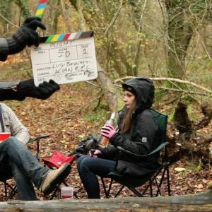 Jack Gover and actress Susana Millan on set of 'Plight' - 2014