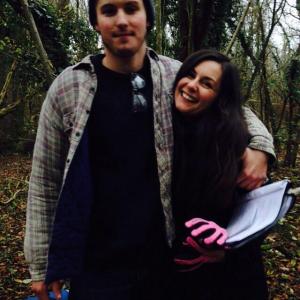 Jack Gover with co-star Susana Millan on set of 'plight' - 2014