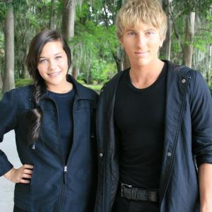 Brittany Blades and Anthony James on the set of 