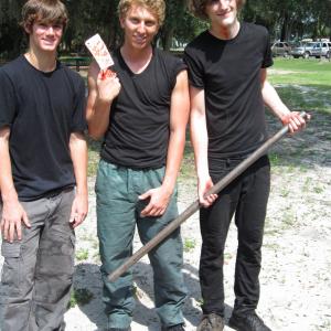 Danny Rawley, Anthony James, and Sean Michael Brennan on the set of 