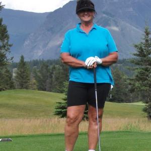 Actress Brenda Moss-Clifton Golfing at the Banff Springs GC in the Canadian Rockies Aug 2013.
