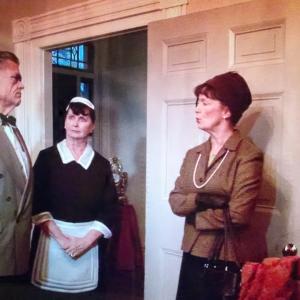 Actress Brenda MossClifton middle as Mrs Davis in Holey Matrimony 2014 Bryan Lassiter on the left and Joan Reilly on right