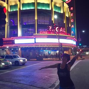 Des Matelske outside of Regal LA Live cinema in Los Angeles before the screening of Calming Dysphoria 2015