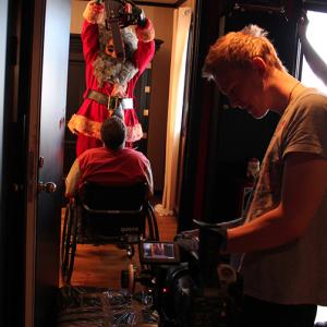 Santa Director PerIngvar Tomren and Director of Photography Raymond Volle on the final day of shooting Christmas Cruelty!