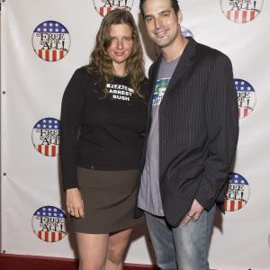 Holly Mosher and John Wellington Ennis at the red carpet premiere of FREE FOR ALL! (2008)