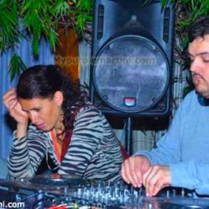 Mira Arad Visual Artist with DJ Daniel Kandi Denmarkin Delhi