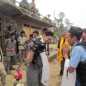 Mira Arad filming in the Himalayas