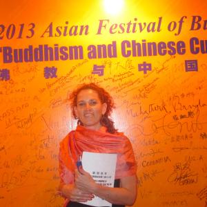 Mira Arad at the Asian Buddhist Culture Conference in Kandy, Sri Lanka