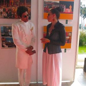 Mira Arad with Indian actor of Siddhartha at the Asian Buddhist Culture Conference in Kandy, Sri Lanka