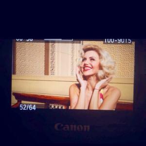 Production stills from filming a short movie Marilyn