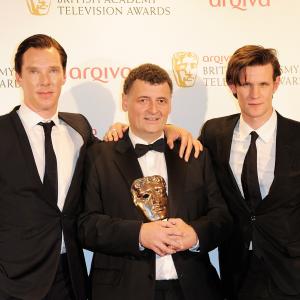 Steven Moffat, Benedict Cumberbatch and Matt Smith