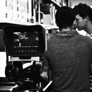 Director Diego Gonzalez and George Steeves on the set of Words Cant Describe