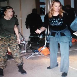 Sharon as Sgt. Jessica James in Choreographed Fight Scene with talented Stunt Coordinator Tara Clark in 