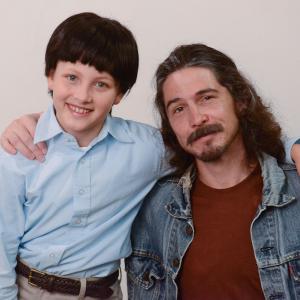 Actors Garret Wade dressed as Horse Hogg and Ryan Baumann dressed as Junior in publicity still for The Adventures of HORSE HOGG Oct 2014 Ryan plays Horse Hoggs son Junior cast to be played by girl for this parody film