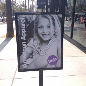 Santa Monica CA 2013 Ryan is the face of American Apparel Kids outside the American Apparel store at 3rd Street Promenade Billboard shot Ryan about age 6
