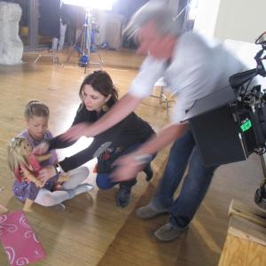 Ryan preparing for a closeup at AMERICAN GIRL  Isabelle Girl of the Year 2014 doll commercial Dec 2013