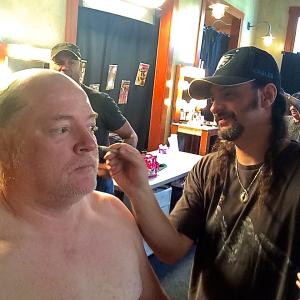 The beginning of 9 hours of make-up and Jerry Constantine never even took a break. Notice badass Randy Couture right behind me. Great guy.