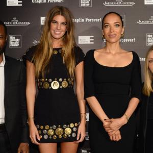 Bianca Brandolini dAdda Carmen Chaplin Rosalie Miller Hamilton Mann at the Lincoln Center New York to celebrate the centenary of great Charlie Chaplin and prsents the short film The Innovators in homage of Charlie Chaplins character Little Tramp