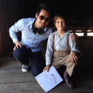 Demitri on set of Walt Before Mickey with Director Khoa Le