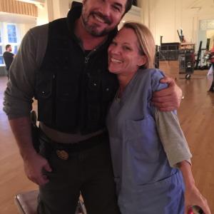 Dean & Mary on set of Gosnell Movie