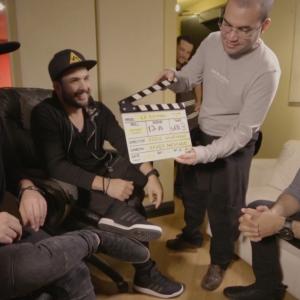 Alberto Delgado Jr and DJMusic Producer duo AtellaGali film a scene for Middleman
