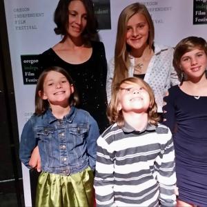 Oregon Independent Film Festival  Cedar Street received Best of Oregon Film Monica with daughters and child actors from the film SydneyAnne Beth  Addison Graves and lead Xander Gosnell and Beth Graves