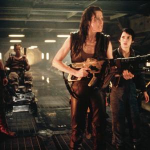 Still of Winona Ryder, Sigourney Weaver, Ron Perlman and Dominique Pinon in Alien: Resurrection (1997)