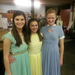 Andrea Fantauzzi, Christiana Coffey, and Megan Walstrom backstage for the Metropolitan Ensemble Theatre's Gala to perform a selection from Ragtime.