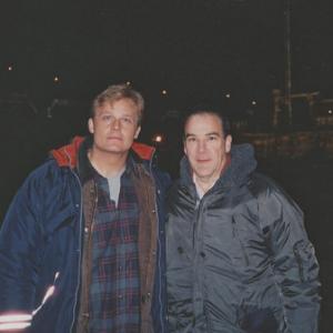 Andrew Jackson & Mandy Patinkin on the set of the Pilot,