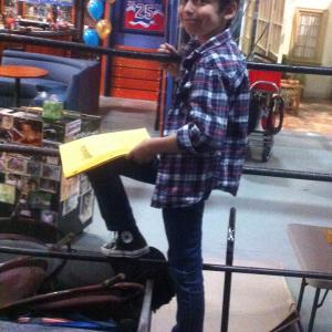 Aidan Gallagher on the set of the pilot JACKED UP for CBS