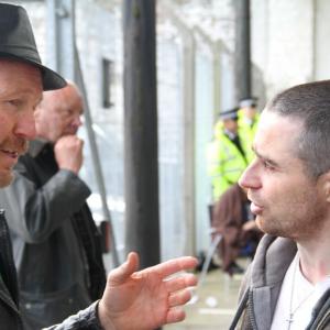Steve Collins and Mark Hutchinson on set of Andys short film Tax City