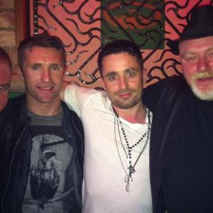 Andy, Robbie Keane, Mark Hutchinson and Noel 'Razor' Smith at The Clan London Pre Production Party - London