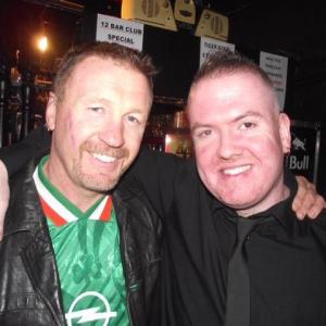 Tax City star and former World Middleweight boxing champion Steve Collins on the set of Tax City with writerproducer Andy Nolan  2013
