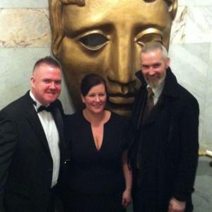 Tax City writerproducer Andy Nolan his wife and Tax City star Jon Campling at the Tax City premiere at BAFTA London 2013