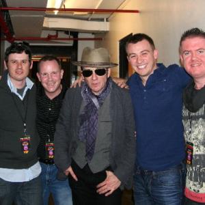 Andy and his band The BibleCodeSundays with Elvis Costello after performing with Elvis at The Wang Theatre, Boston USA