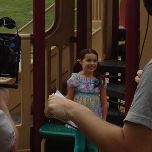 Caitlyn Camille Perrin on the set of Just Believe