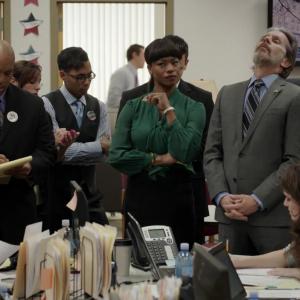 On the set of VEEP with Gary Cole and Sufe Bradshaw