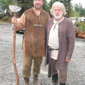 Christian J Stewart left and Edwin Turner right on the set of In the Name of the King A Dungeon Siege Tale 2007
